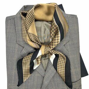 ✨New Elegant Bandana Geometric Scarf Silky Satin Black and Brown Wrap Stylish✨